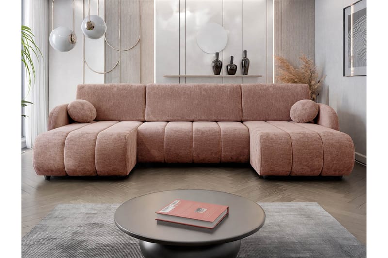 Zarania Bäddsoffa Dubbeldivan 3-sits - Rosa - Möbler - Soffa - Bäddsoffa