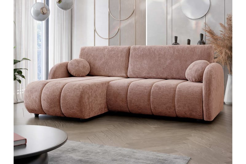 Zarania Bäddsoffa m. Divan 3-sits - Rosa - Möbler - Soffa - Bäddsoffa