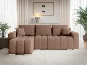 Zulueta 3-sits Bäddsoffa med divan - Lambi 04 (brun) - Möbler - Soffa - Bäddsoffa