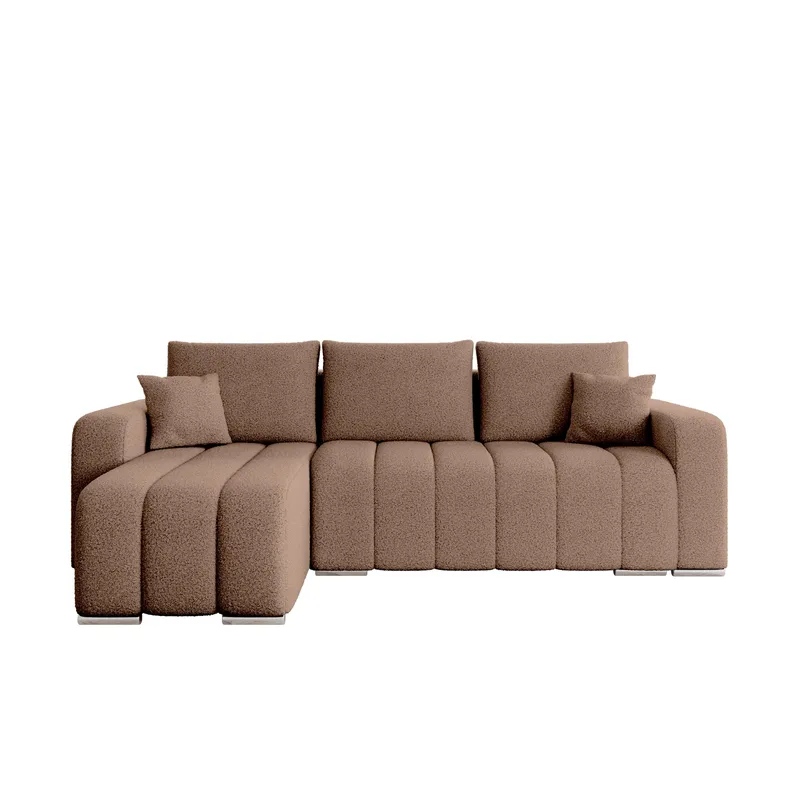 Zulueta 3-sits Bäddsoffa med divan, Lambi 04 (brun)