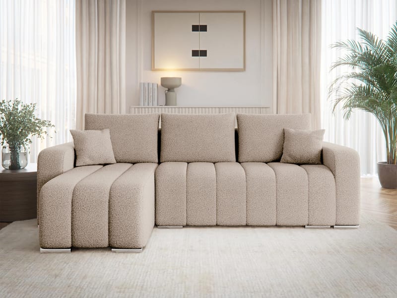 Zulueta 3-sits Bäddsoffa med divan - Lambi 06 (beige) - Möbler - Soffa - Bäddsoffa