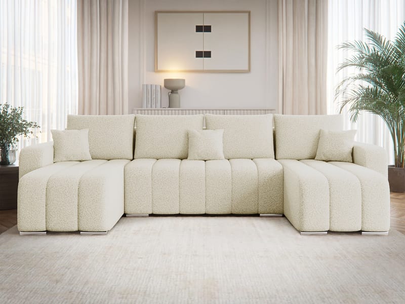 Zulueta 4-sits Bäddsoffa med dubbeldivan - beige - Möbler - Soffa - Bäddsoffa