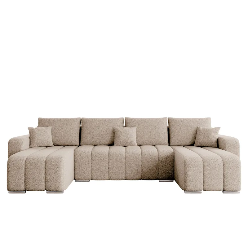 Zulueta 4-sits Bäddsoffa med dubbeldivan - beige - Möbler - Soffa - Bäddsoffa