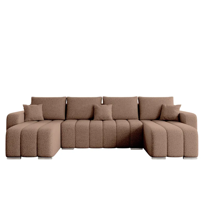 Zulueta 4-sits Bäddsoffa med dubbeldivan, brun