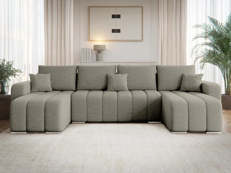 Zulueta 4-sits Bäddsoffa med dubbeldivan - grå - Möbler - Soffa - Bäddsoffa