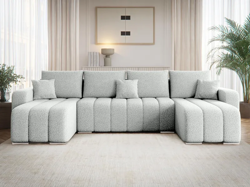 Zulueta 4-sits Bäddsoffa med dubbeldivan - grå - Möbler - Soffa - Bäddsoffa