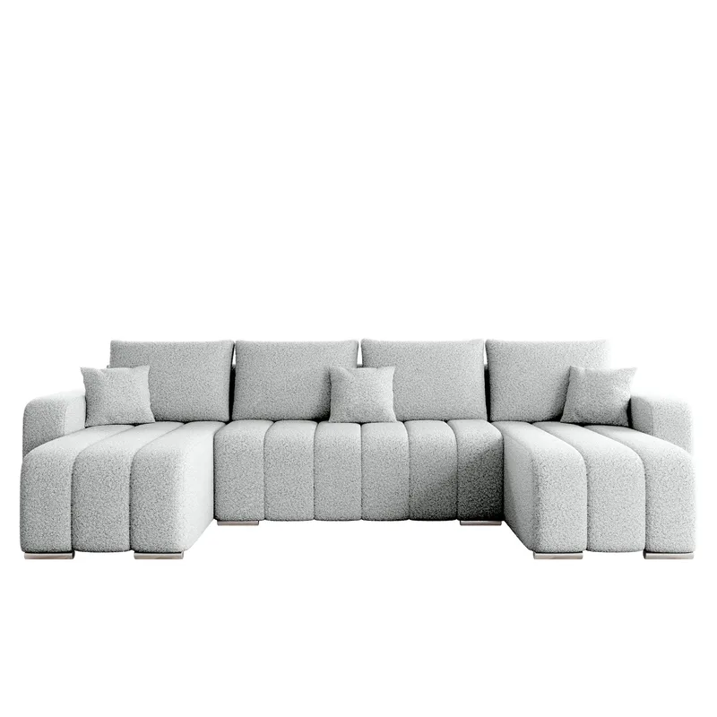 Zulueta 4-sits Bäddsoffa med dubbeldivan - grå - Möbler - Soffa - Bäddsoffa