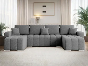 Zulueta 4-sits Bäddsoffa med dubbeldivan - grå - Möbler - Soffa - Bäddsoffa