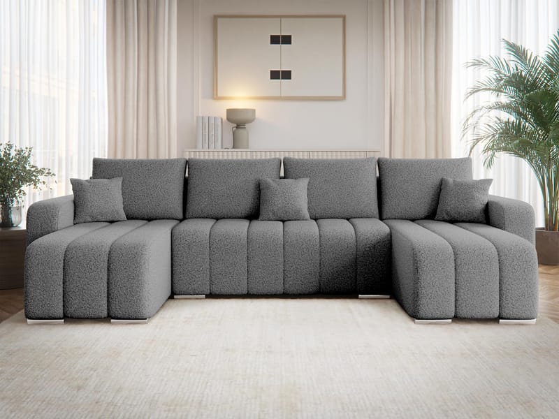 Zulueta 4-sits Bäddsoffa med dubbeldivan - grå - Möbler - Soffa - Bäddsoffa