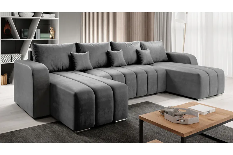 Zulueta 8-sits Bäddsoffa Vänster - Grå - Möbler - Soffa - Bäddsoffa