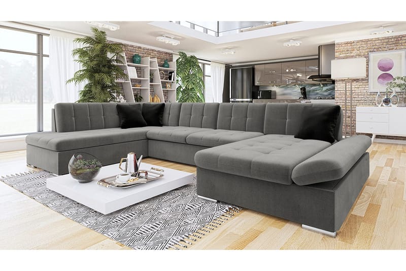 Zumar 4-sits Bäddsoffa Höger - Grå - Möbler - Soffa - Bäddsoffa