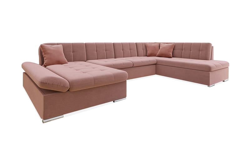 Zumar 4-sits Bäddsoffa Höger - Rosa - Bäddsoffa - Bäddsoffa divan - Sammetssoffa