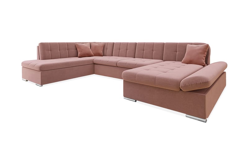 Zumar 4-sits Bäddsoffa Universal - Rosa - Bäddsoffa - Bäddsoffa divan - Sammetssoffa