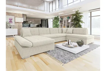 Zumar 4-sits Hörnbäddsoffa Beige/Light beige - Möbler - Soffa - Bäddsoffa