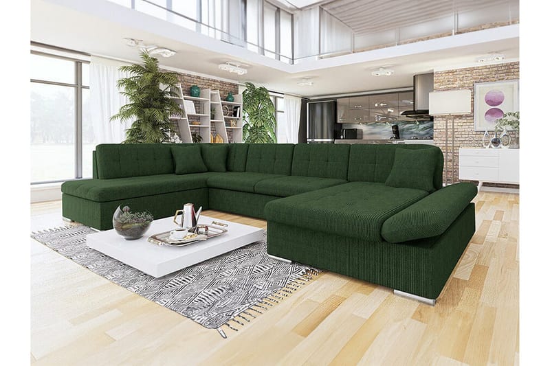 Zumar 4-sits Hörnbäddsoffa NO_BRAND Dark green - Möbler - Soffa - Bäddsoffa