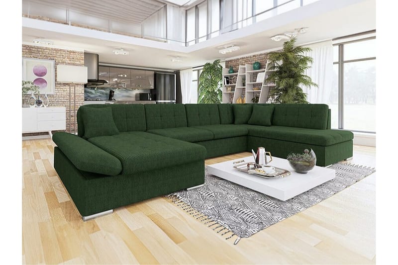 Zumar 4-sits Hörnbäddsoffa NO_BRAND Dark green - Möbler - Soffa - Bäddsoffa