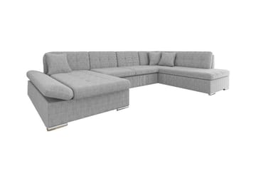 Zumar 4-sits Vänstervänd Hörnbäddsoffa med Divan och Förvaring i Tyg - Grå - Möbler - Soffa - Bäddsoffa