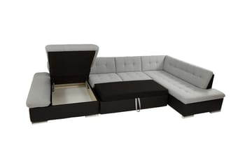 Zumar 5-sits Höger U-formad Bäddsoffa med Schäslong med Förvaring i Bouclé - Vit - Möbler - Soffa - Bäddsoffa