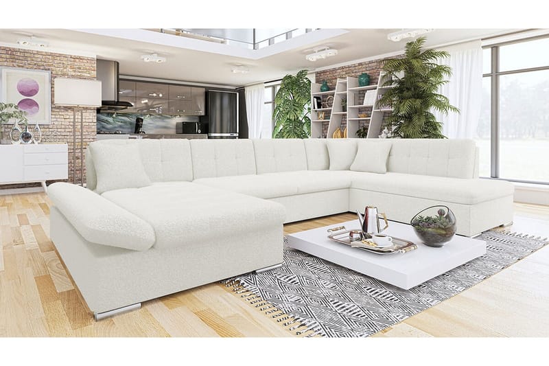 Zumar 5-sits Hörnbäddsoffa NO_BRAND White - Möbler - Soffa - Bäddsoffa