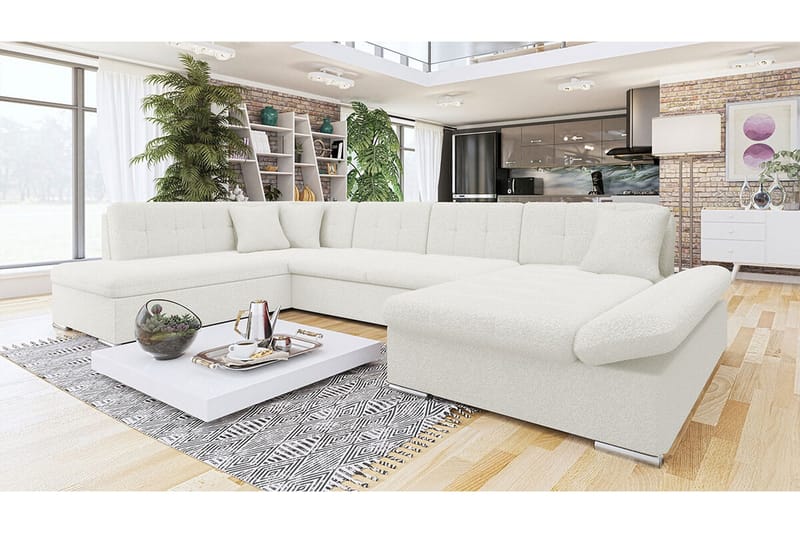 Zumar 5-sits Hörnbäddsoffa NO_BRAND White - Möbler - Soffa - Bäddsoffa