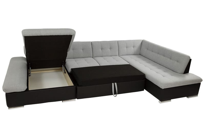 Zumar 6-sits Bäddsoffa Universal - Grå/Vit - Bäddsoffa - Bäddsoffa divan - Skinnsoffor - Sammetssoffa