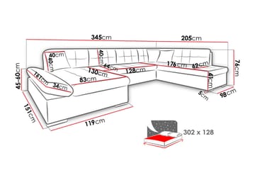 Zumar 6-sits Bäddsoffa Universal - Grå/Vit - Möbler - Soffa - Bäddsoffa