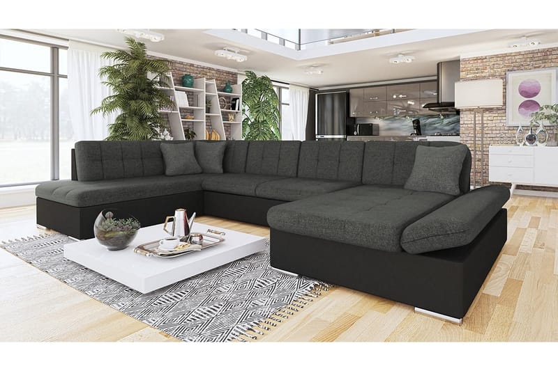 Zumar 6-sits Bäddsoffa Universal - Svart/Grå - Bäddsoffa - Bäddsoffa divan - Skinnsoffor