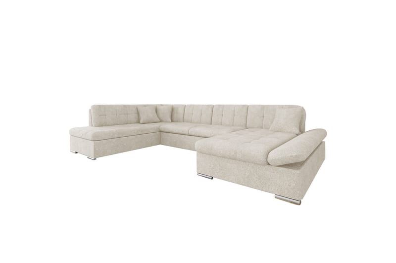 Zumar Bäddsoffa med Divan och Schäslong 4-sits i Bouclé - Beige - Möbler - Soffa - Bäddsoffa