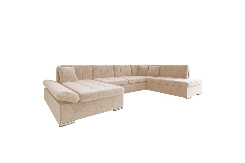 Zumar Bäddsoffa med Divan och Schäslong 4-sits i Chenille - Beige - Möbler - Soffa - Bäddsoffa