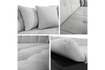 Zumar Bäddsoffa med Divan och Schäslong 4-sits i Konstläder - Svart/Grå - Möbler - Soffa - Bäddsoffa