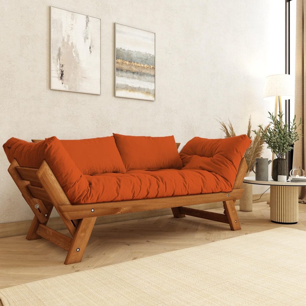 Zylar Rasmussen Zylar 2-sits Bäddsoffa Brun/Orange - Möbler - Trademax