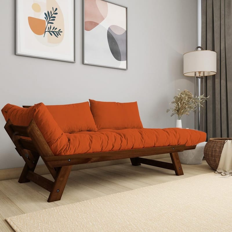 Zylar 2-sits Bäddsoffa - Brun/Orange - Möbler - Soffa - Bäddsoffa