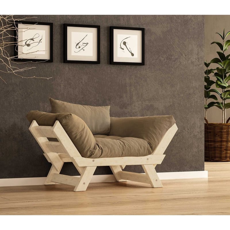 Zylar 2-sits Bäddsoffa, Mörkbrun/Natur