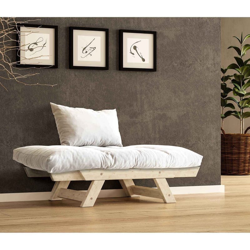 Zylar 2-sits Bäddsoffa - Vit/Natur - Möbler - Soffa - Bäddsoffa - Bäddsoffa 2 sits