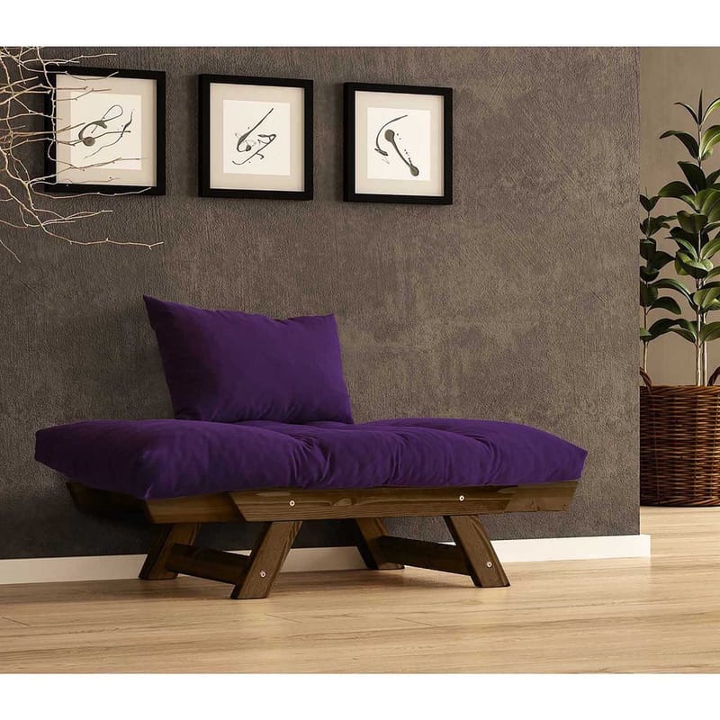 Zylar 2-sits Längsbäddad Bäddsoffa med Träram 75x140 cm i Linne - Lila - Möbler - Soffa - Bäddsoffa - Bäddsoffa 2 sits