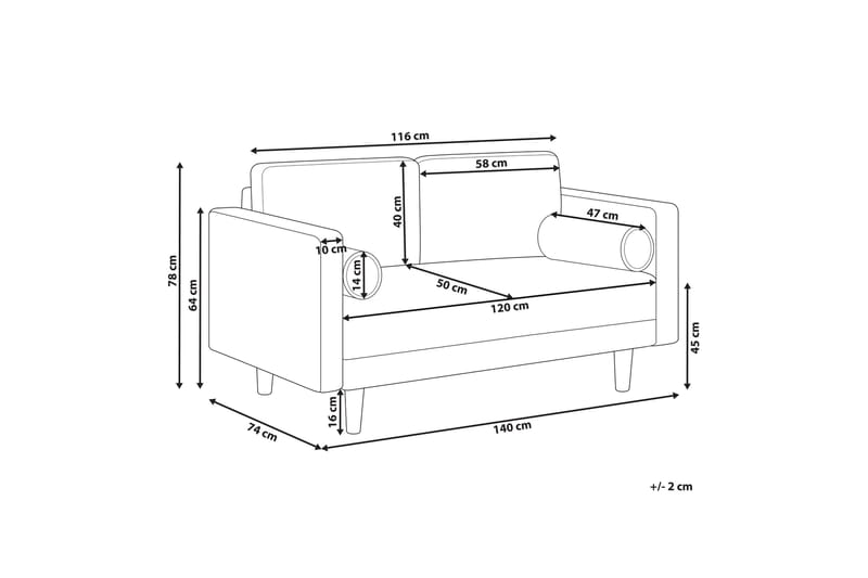 Babur Soffa 2-sits - Taupe/Mörkt trä - Möbler - Soffa - 2 sits soffa