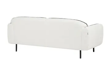 Balint 3-sits Djup Svängd Soffa i Bouclé med Kantpipning - Vit|Svart - Möbler - Soffa - 3 sits soffa