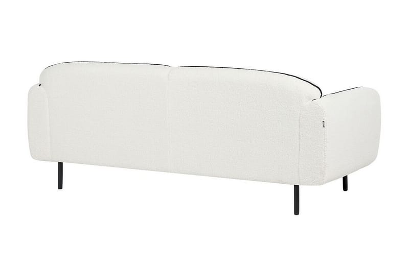 Balint 3-sits Djup Svängd Soffa i Bouclé med Kantpipning - Vit|Svart - Möbler - Soffa - 3 sits soffa