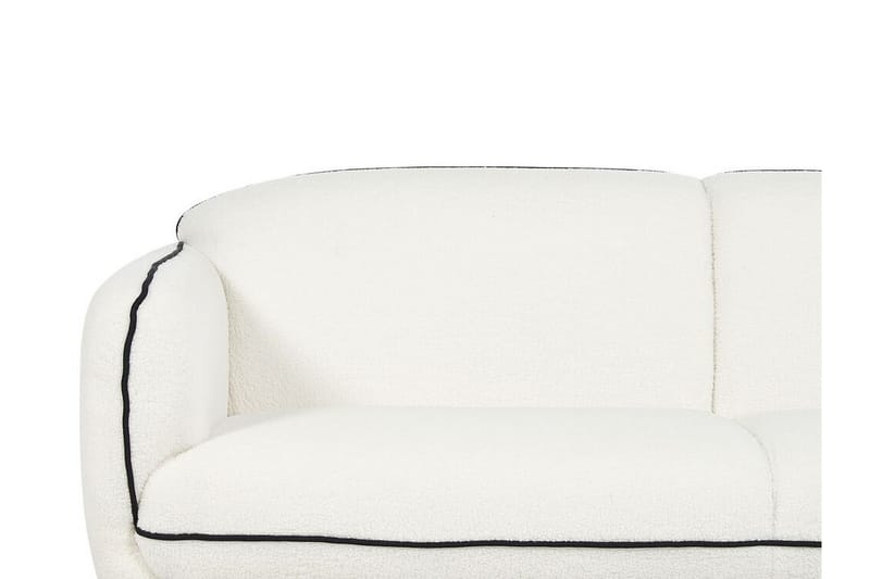 Balint 3-sits Djup Svängd Soffa i Bouclé med Kantpipning - Vit|Svart - Möbler - Soffa - 3 sits soffa