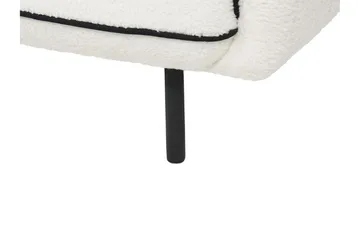 Balint 3-sits Djup Svängd Soffa i Bouclé med Kantpipning - Vit|Svart - Möbler - Soffa - 3 sits soffa