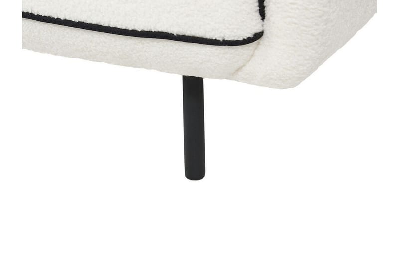Balint 3-sits Djup Svängd Soffa i Bouclé med Kantpipning - Vit|Svart - Möbler - Soffa - 3 sits soffa