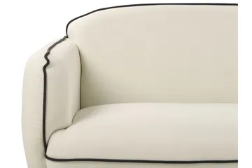Balint 3-sits Djup Svängd Soffa i Tyg med Kantpipning - Gräddvit - Möbler - Soffa - 3 sits soffa