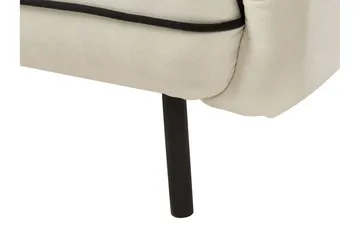 Balint 3-sits Djup Svängd Soffa i Tyg med Kantpipning - Gräddvit - Möbler - Soffa - 3 sits soffa