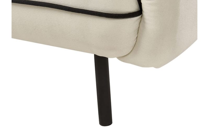 Balint 3-sits Djup Svängd Soffa i Tyg med Kantpipning - Gräddvit - Möbler - Soffa - 3 sits soffa