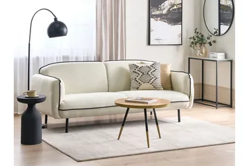 Balint 3-sits Djup Svängd Soffa i Tyg med Kantpipning - Gräddvit - Möbler - Soffa - 3 sits soffa