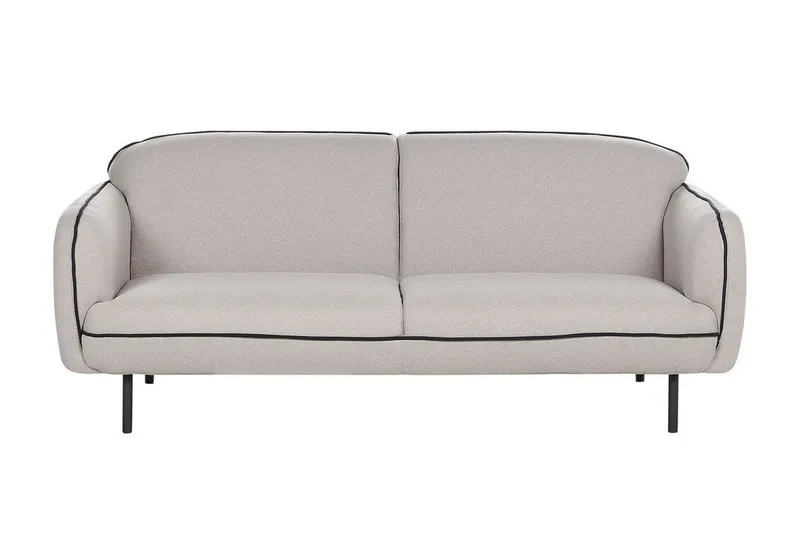 Balint 3-sits Djup Svängd Soffa i Tyg med Kantpipning, Grå
