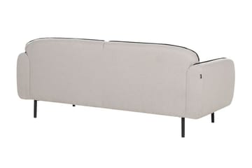 Balint 3-sits Djup Svängd Soffa i Tyg med Kantpipning - Grå - Möbler - Soffa - 3 sits soffa