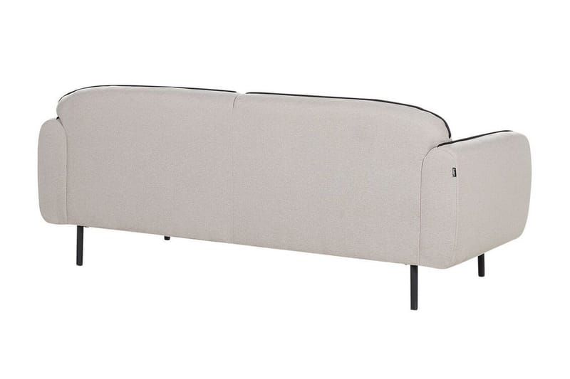Balint 3-sits Djup Svängd Soffa i Tyg med Kantpipning - Grå - Möbler - Soffa - 3 sits soffa
