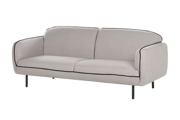 Balint 3-sits Djup Svängd Soffa i Tyg med Kantpipning - Grå - Möbler - Soffa - 3 sits soffa