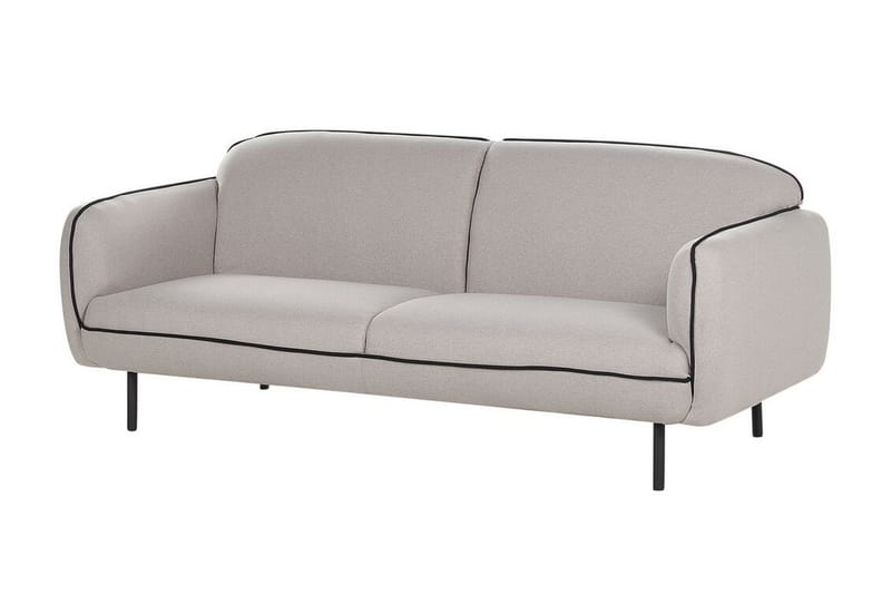 Balint 3-sits Djup Svängd Soffa i Tyg med Kantpipning - Grå - Möbler - Soffa - 3 sits soffa